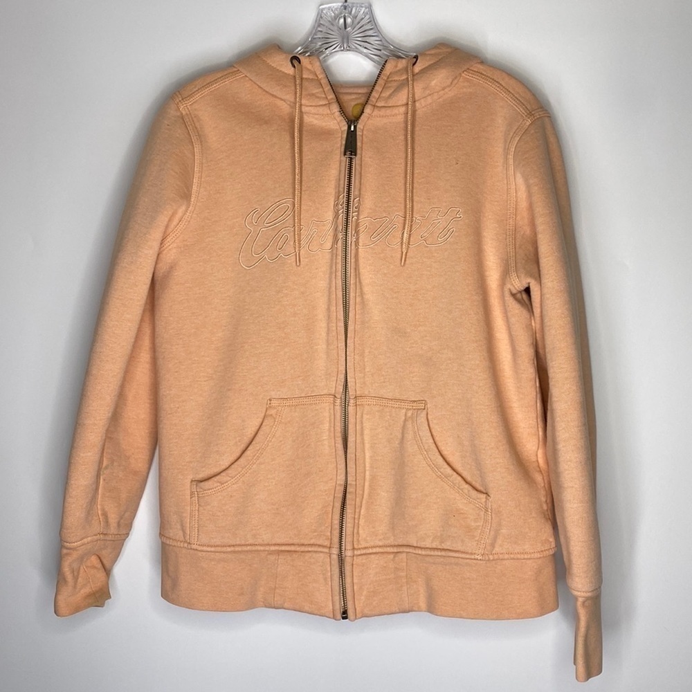 Carhartt 100704 Pink Clarksburg Full Zip Front Hooded Sweatshirt Medium